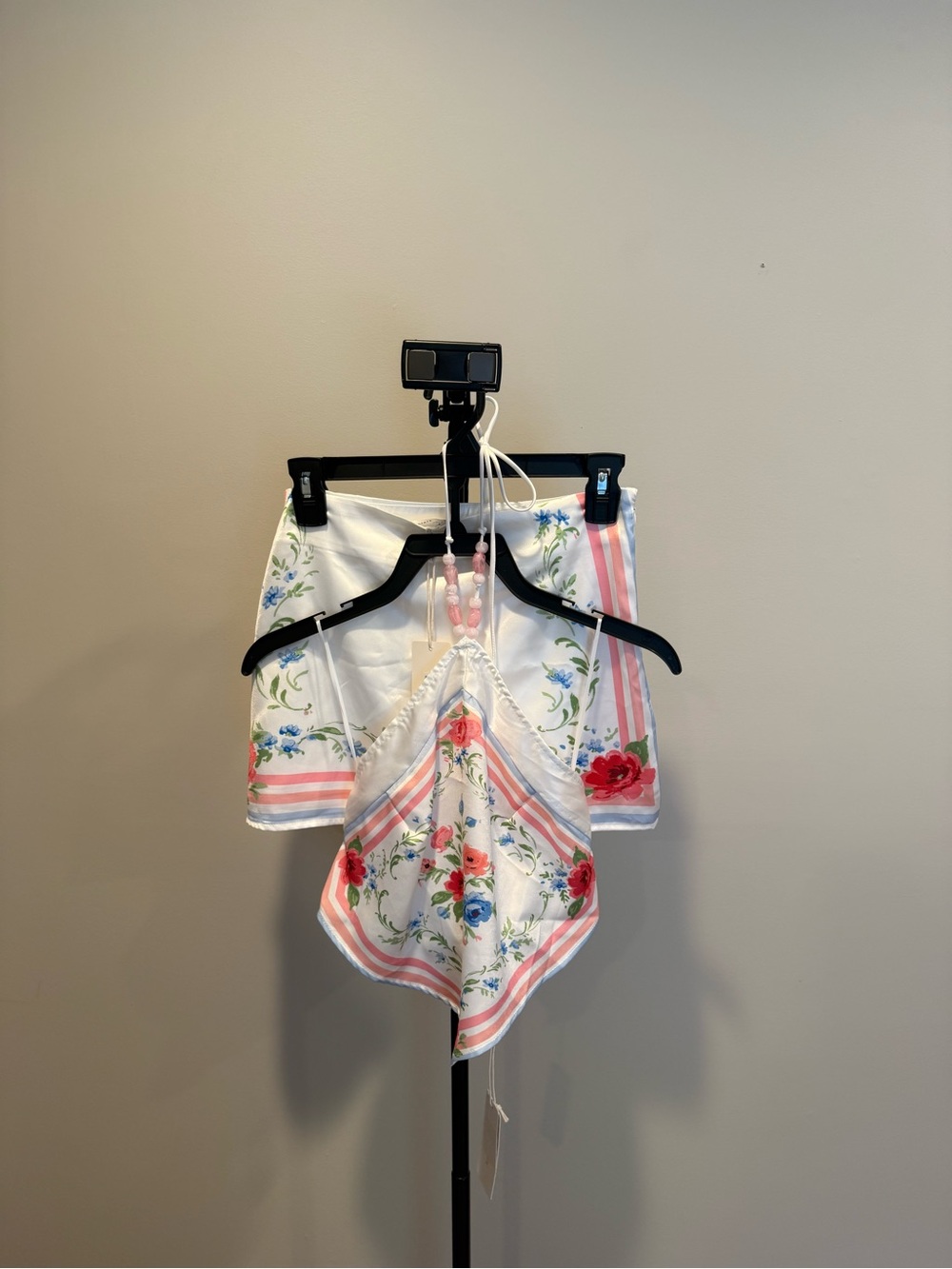 Altar'd State Cream Floral Mini Skirt Set - Picture 4 of 6
